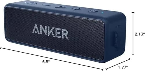 Anker Soundcore 2 Portable Bluetooth Speaker, Navy Blue | 12W Stereo Sound, IPX7 Waterproof, 24-Hour Playtime thumbnail 9