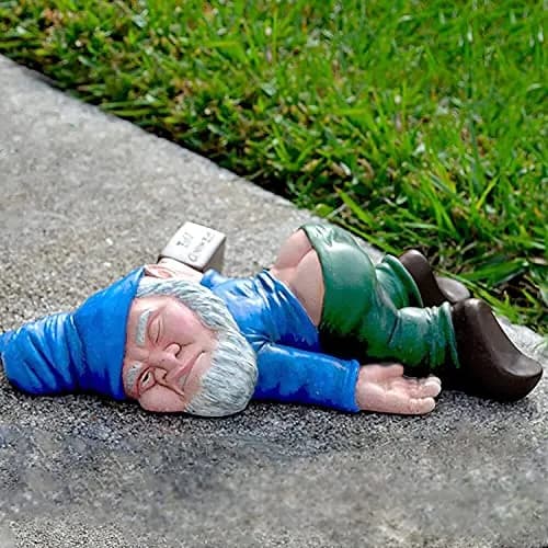 IcyAits Funny Drunk Dwarf Garden Gnome Statue 15.2cm (6in) | Resin Outdoor Decor for Patio, Lawn, Yard thumbnail 1