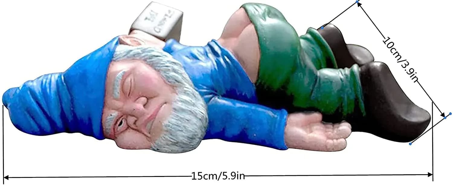 IcyAits Funny Drunk Dwarf Garden Gnome Statue 15.2cm (6in) | Resin Outdoor Decor for Patio, Lawn, Yard - view 2
