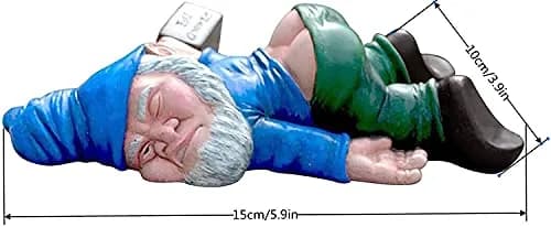 IcyAits Funny Drunk Dwarf Garden Gnome Statue 15.2cm (6in) | Resin Outdoor Decor for Patio, Lawn, Yard thumbnail 2