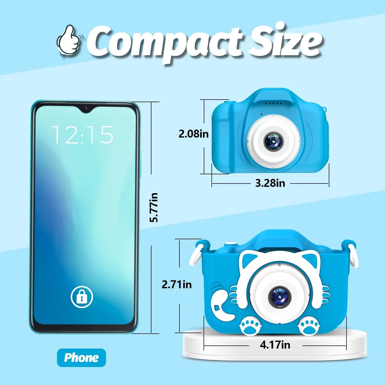 Goopow Kids Camera Toys for 3-8 Year Old Girls Boys, Children Digital Video Camcorder Camera with Cartoon Soft Cover, Best Chritmas Birthday Festival Gift for Kids - 32G SD Card Included - view 2