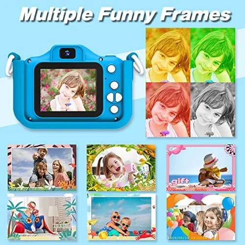 Goopow Kids Camera Toys for 3-8 Year Old Girls Boys, Children Digital Video Camcorder Camera with Cartoon Soft Cover, Best Chritmas Birthday Festival Gift for Kids - 32G SD Card Included thumbnail 5