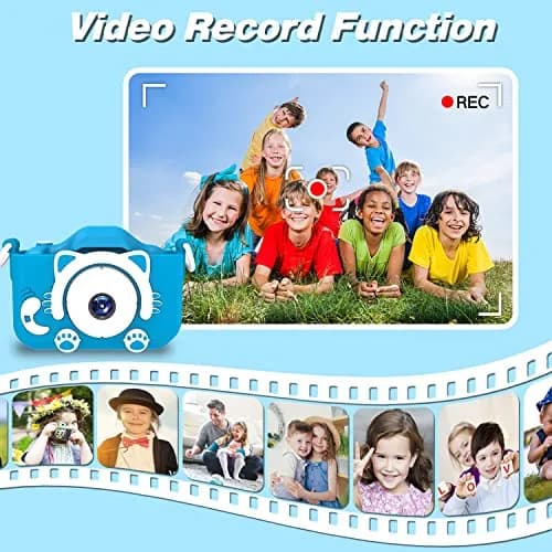 Goopow Kids Camera Toys for 3-8 Year Old Girls Boys, Children Digital Video Camcorder Camera with Cartoon Soft Cover, Best Chritmas Birthday Festival Gift for Kids - 32G SD Card Included thumbnail 6