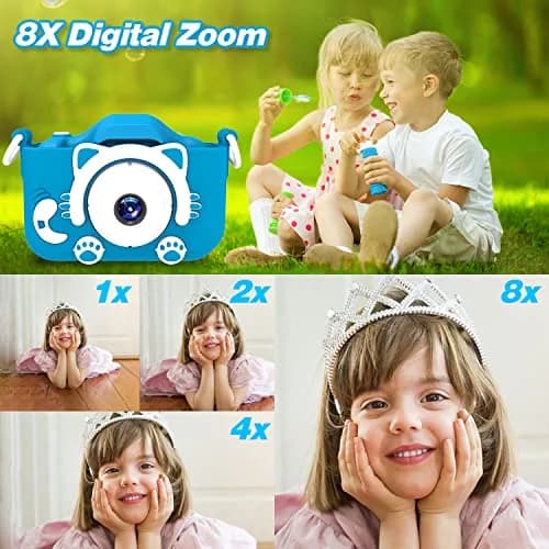 Goopow Kids Camera Toys for 3-8 Year Old Girls Boys, Children Digital Video Camcorder Camera with Cartoon Soft Cover, Best Chritmas Birthday Festival Gift for Kids - 32G SD Card Included thumbnail 7