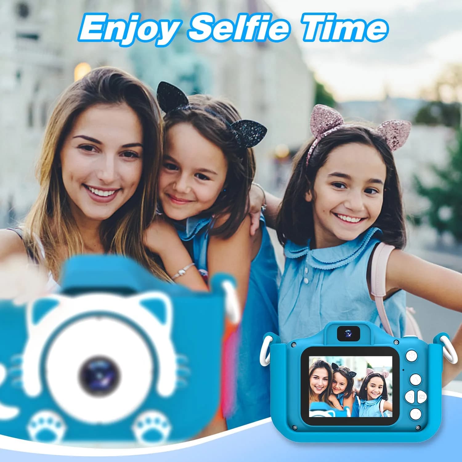 Goopow Kids Camera Toys for 3-8 Year Old Girls Boys, Children Digital Video Camcorder Camera with Cartoon Soft Cover, Best Chritmas Birthday Festival Gift for Kids - 32G SD Card Included - view 4