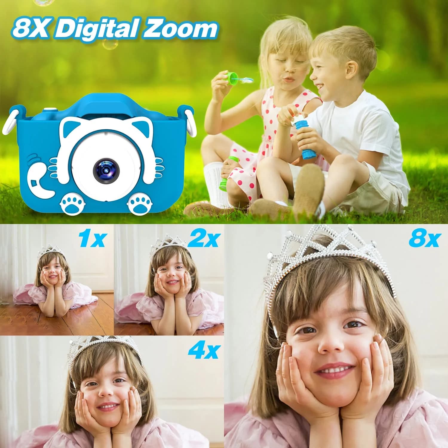 Goopow Kids Camera Toys for 3-8 Year Old Girls Boys, Children Digital Video Camcorder Camera with Cartoon Soft Cover, Best Chritmas Birthday Festival Gift for Kids - 32G SD Card Included - view 7