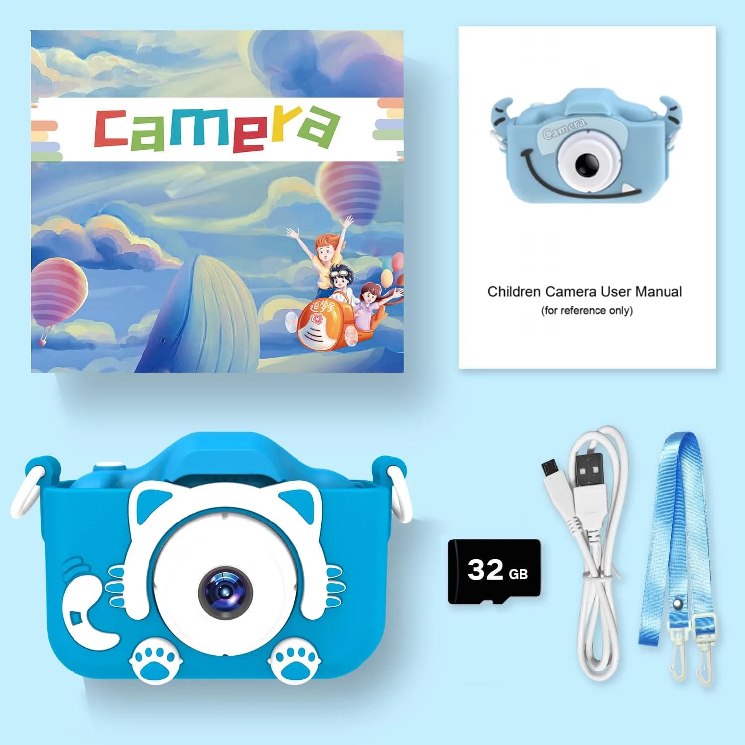 Goopow Kids Camera Toys for 3-8 Year Old Girls Boys, Children Digital Video Camcorder Camera with Cartoon Soft Cover, Best Chritmas Birthday Festival Gift for Kids - 32G SD Card Included - view 8