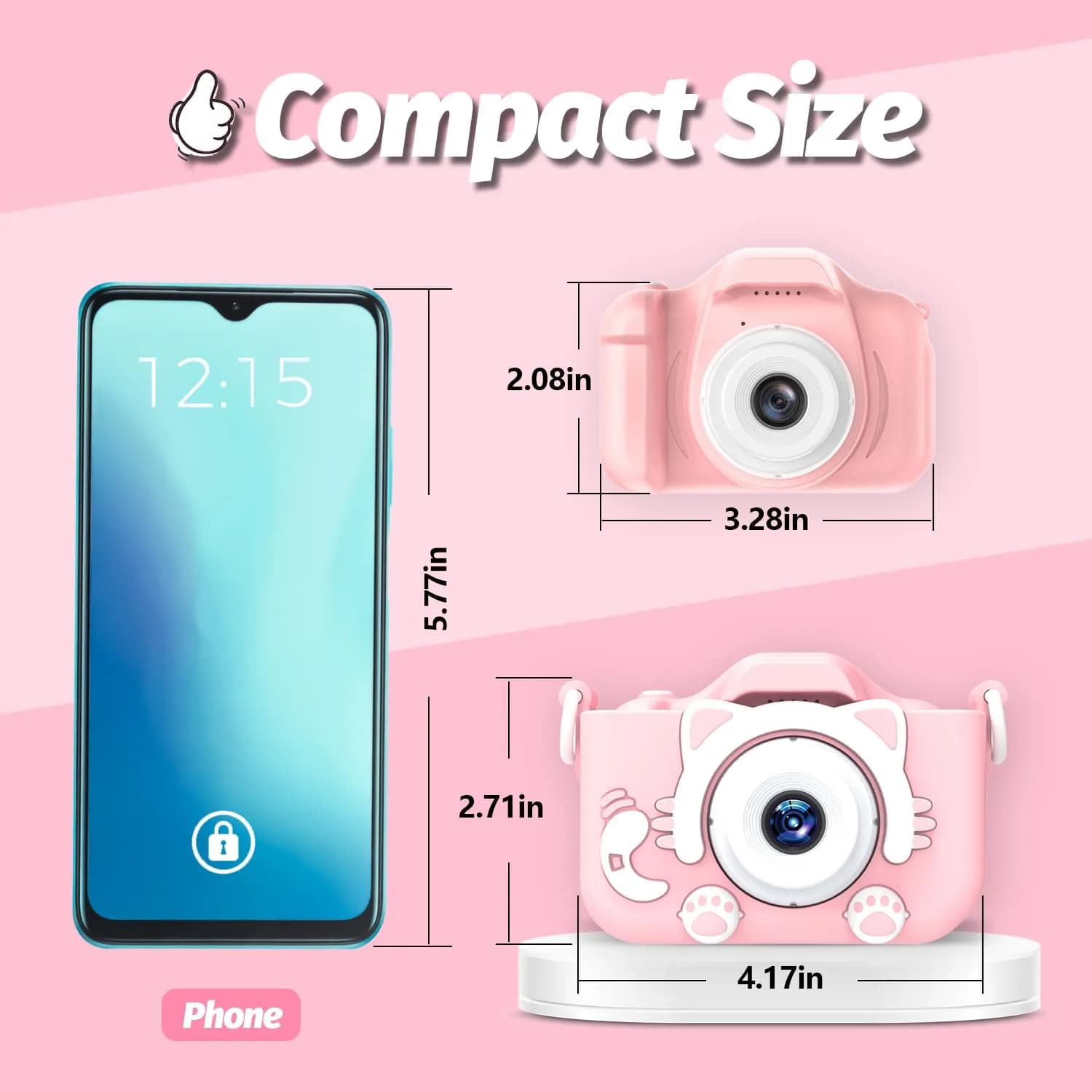 Goopow Kids Camera Toys for 3-8 Year Old Girls Boys, Children Digital Video Camcorder Camera with Cartoon Soft Cover, Best Chritmas Birthday Festival Gift for Kids - view 2