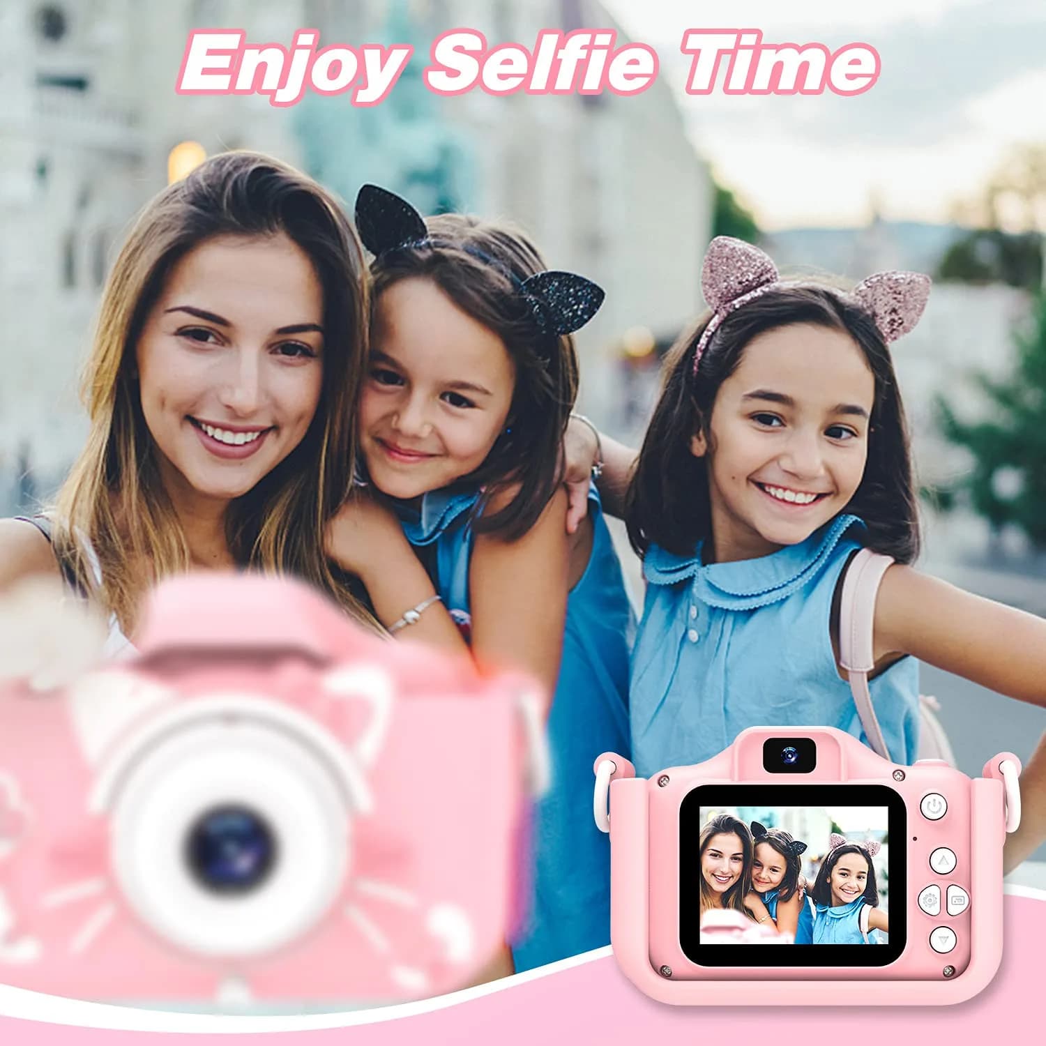 Goopow Kids Camera Toys for 3-8 Year Old Girls Boys, Children Digital Video Camcorder Camera with Cartoon Soft Cover, Best Chritmas Birthday Festival Gift for Kids - view 4
