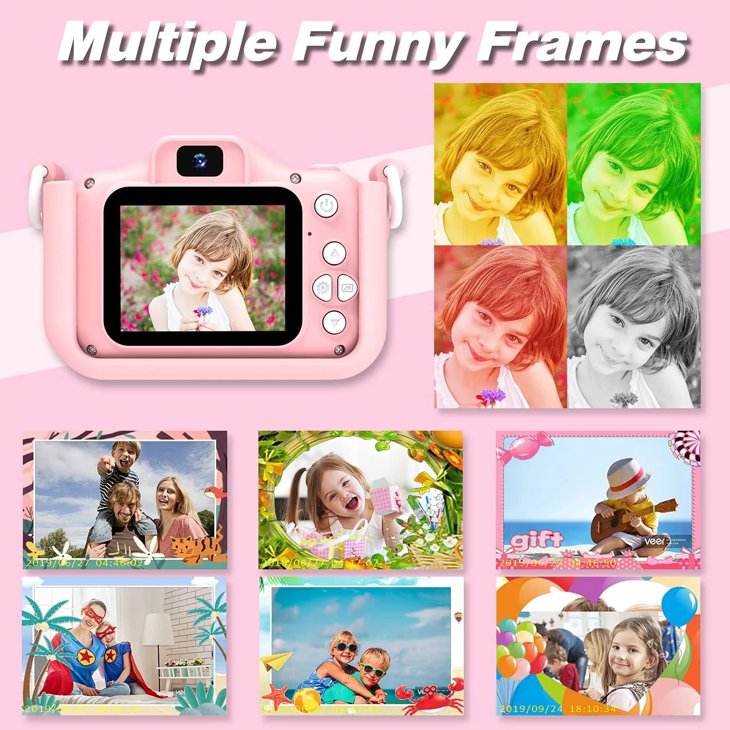Goopow Kids Camera Toys for 3-8 Year Old Girls Boys, Children Digital Video Camcorder Camera with Cartoon Soft Cover, Best Chritmas Birthday Festival Gift for Kids - view 5