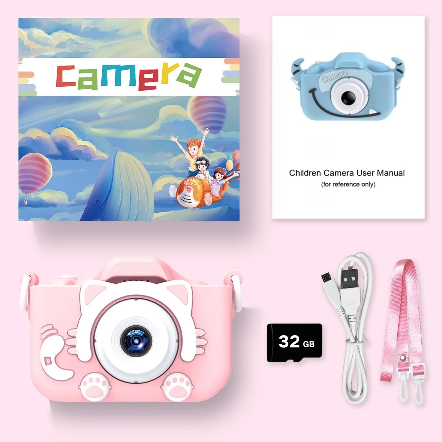 Goopow Kids Camera Toys for 3-8 Year Old Girls Boys, Children Digital Video Camcorder Camera with Cartoon Soft Cover, Best Chritmas Birthday Festival Gift for Kids - view 8