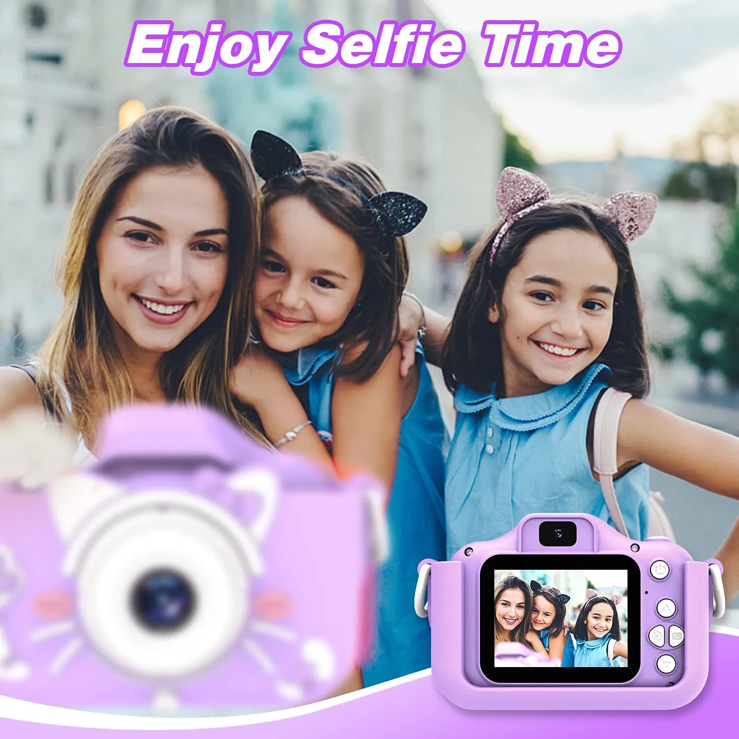 Goopow Kids Camera Toys Purple-Cat Edition for 3-8 Year Olds | Educational & Non-Toxic Digital Video Camcorder - view 4