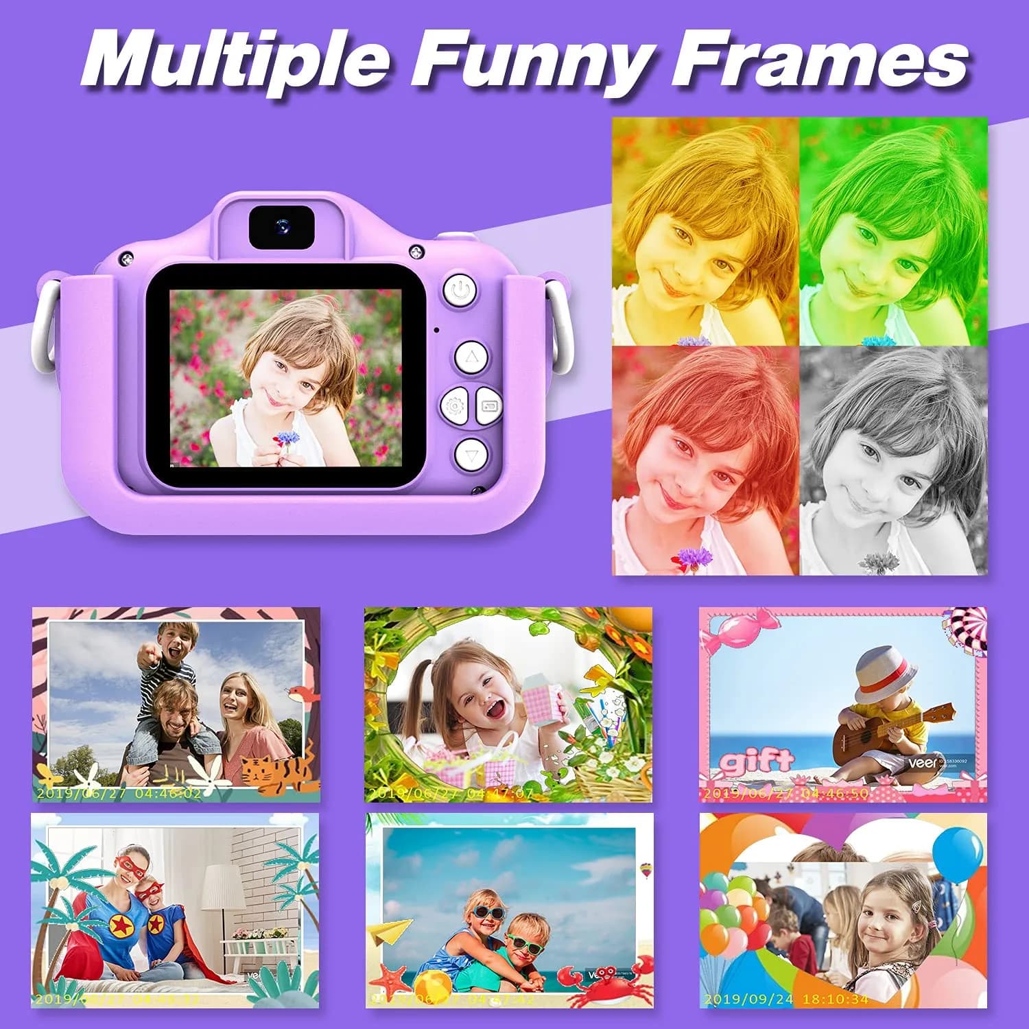 Goopow Kids Camera Toys Purple-Cat Edition for 3-8 Year Olds | Educational & Non-Toxic Digital Video Camcorder - view 5