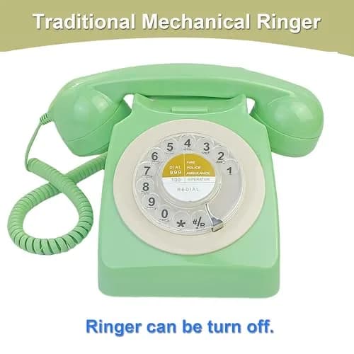 Benotek Vintage Retro Rotary Dial Landline Phone | Classic 1980s European Style, Bright Colors, Durable, Plug & Play, Ideal for Home & Office thumbnail 5
