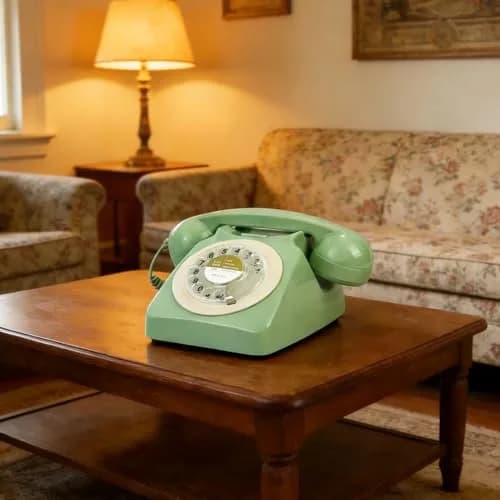 Benotek Vintage Retro Rotary Dial Landline Phone | Classic 1980s European Style, Bright Colors, Durable, Plug & Play, Ideal for Home & Office thumbnail 2