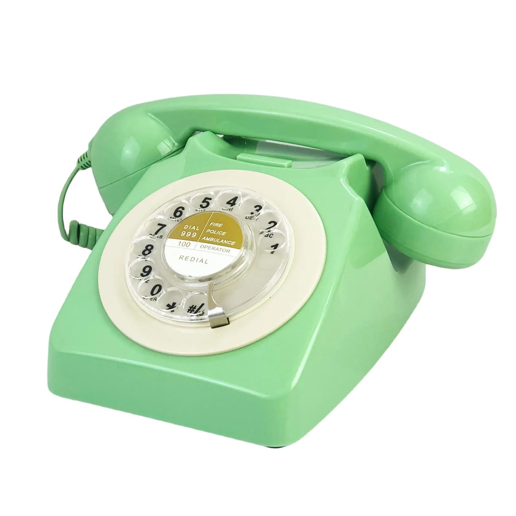 Benotek Vintage Retro Rotary Dial Landline Phone | Classic 1980s European Style, Bright Colors, Durable, Plug & Play, Ideal for Home & Office - main product image