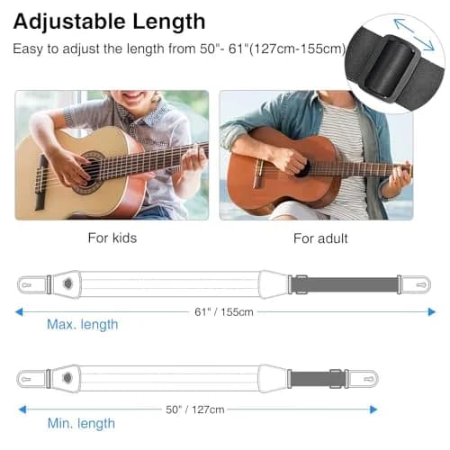 LEKATO 3" Wide Memory Foam Bass Guitar Strap 127-155cm (50"-61") | Padded, Adjustable, Pick Holder & Strap Locks thumbnail 5