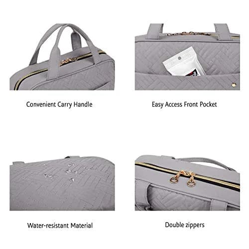 BAGSMART Water-Resistant Toiletry Bag with Hanging Hook, Large Grey Travel Organizer for Accessories & Full-Size Toiletries thumbnail 6