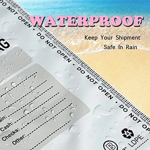 IN SAFE PACK 9"x12" Tamper Evident Deposit Bags (100 Count) | High Security Self-Seal Plastic Bags thumbnail 2