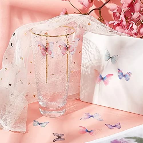 SUNNYCLUE 180pcs Fabric Butterfly Decorations 3D Organza Butterfly Wings 24-32mm | DIY Jewelry Crafts Hair Clip Decoration thumbnail 4