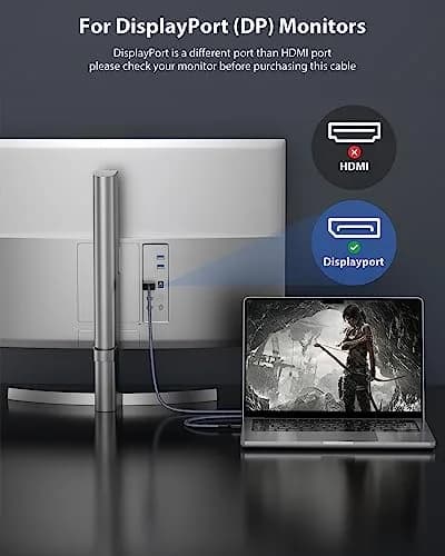 Maxonar VESA Certified USB C to DisplayPort 1.4 Cable 1.2m (4ft) | 8K@60Hz, 4K@144Hz thumbnail 6