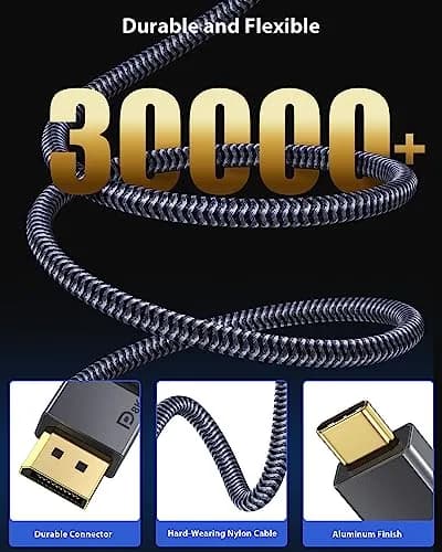 Maxonar VESA Certified USB C to DisplayPort 1.4 Cable 1.2m (4ft) | 8K@60Hz, 4K@144Hz thumbnail 4
