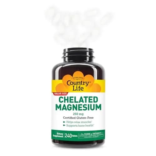 Country Life Chelated Magnesium 250 mg Tablets (240 Count, 240-Day Supply) | Supports Bone & Muscle Health thumbnail 5