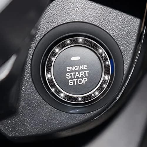 AUKEPO 2PCS Car Start Button Ring Stickers, Set Black | Bling Crystal Rhinestone Ignition Knob Trim thumbnail 6