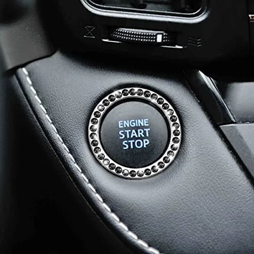 AUKEPO 2PCS Car Start Button Ring Stickers, Set Black | Bling Crystal Rhinestone Ignition Knob Trim thumbnail 7