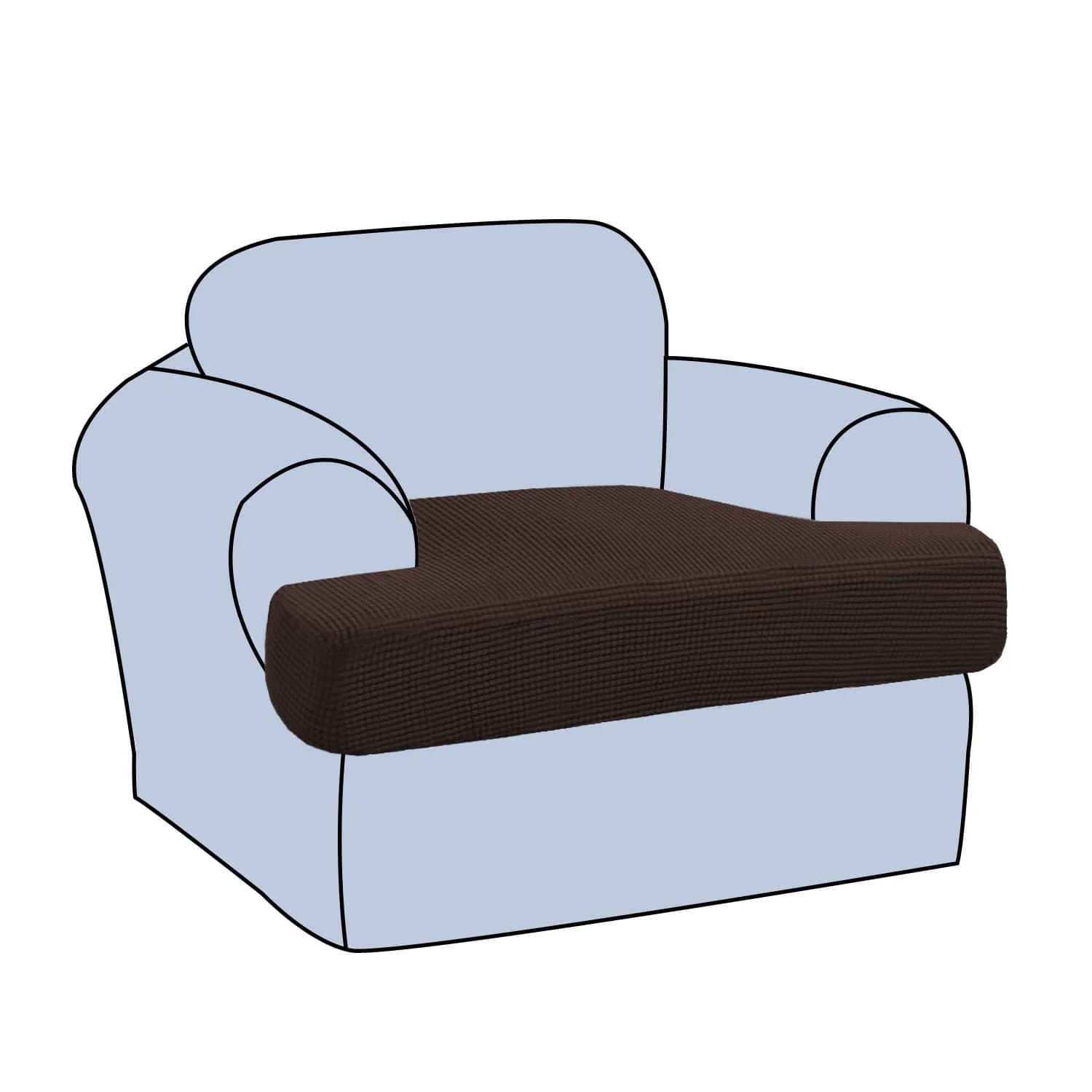 H.VERSAILTEX Stretch T Cushion Chair Sofa Slipcover 32-40" | Thick Jacquard Fabric, Elastic Bands, Protect & Beautify