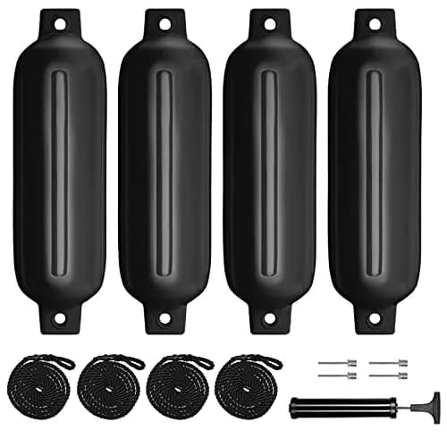 Sailortenx Boat Fenders 4.5'' Inflatable Ribbed Marine Fender 4 Pack | Docking & Yacht Use thumbnail 1