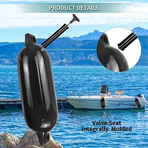 Sailortenx Boat Fenders 4.5'' Inflatable Ribbed Marine Fender 4 Pack | Docking & Yacht Use thumbnail 4