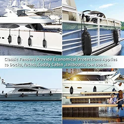 Sailortenx Boat Fenders 4.5'' Inflatable Ribbed Marine Fender 4 Pack | Docking & Yacht Use thumbnail 7