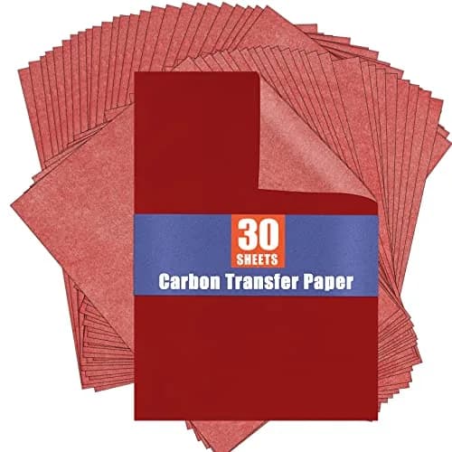 PSLER Red Carbon Paper for Tracing - 30Pcs Graphite Transfer Paper, A4 | Durable Tracing Paper for Art and Crafts thumbnail 1