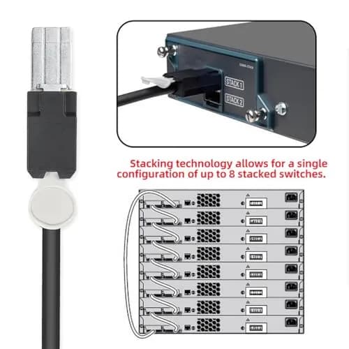 10Gtek Stacking Cable for Cisco CAB-STK-E-0.5M FlexStack Cable, Compatible with Catalyst 2960-X/XR, 0.5m (1.6ft) thumbnail 5