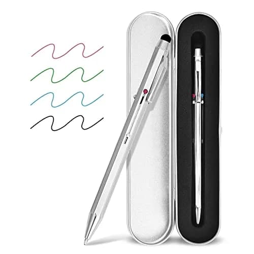 smttw 5-in-1 Stylus Pen & Ballpoint Pen Set with Metal Gift Box, Silver | Smooth Ink Flow thumbnail 1