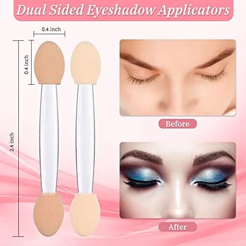 MORGLES Eyeshadow Applicators Sponge Clear Disposable 50PCS | Soft, Dual-Ended, Mess-Free Makeup thumbnail 2