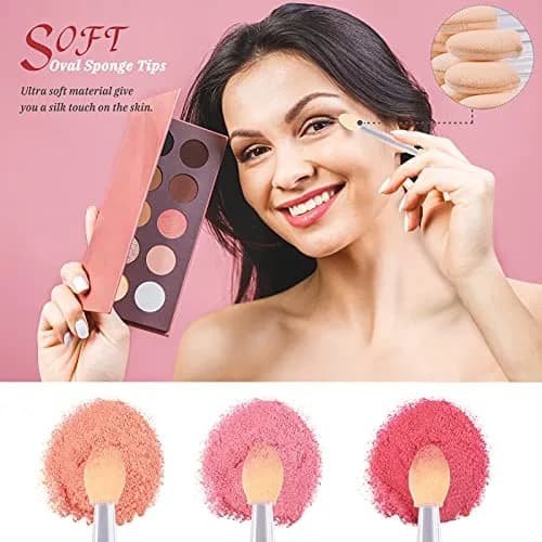 MORGLES Eyeshadow Applicators Sponge Clear Disposable 50PCS | Soft, Dual-Ended, Mess-Free Makeup thumbnail 3