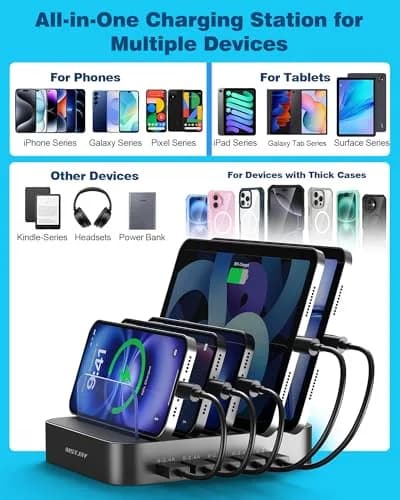 MSTJRY 5 Port USB-A Charging Station Dock 50W | 54.9 cm (0.55 kg) Gunmetal thumbnail 5