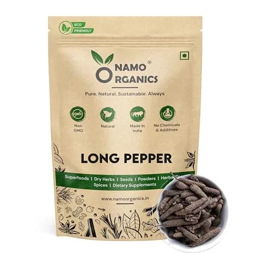 Namo Organics Whole Long Pepper 100 g (3.53 oz) | Authentic Indian Pippali Spice thumbnail 1
