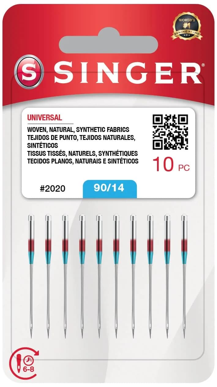Singer Universal 2020 Sewing Machine Needles, Size 90/14 (10-Pack) | For Medium-Weight Fabrics - main product image
