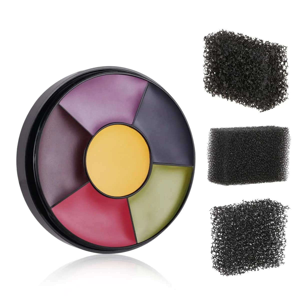 MEICOLY 6 Color Bruise Wheel Special Effects Makeup Kit | 10g (0.35 oz) Palette with 3 Stipple Sponges - main product image