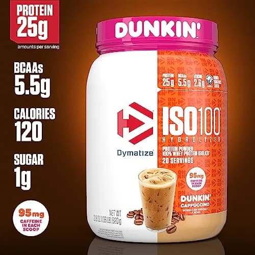 Dymatize ISO100 Protein Powder +Energy Cappuccino 609g (1.34 lb) | 25g Protein, 95mg Caffeine thumbnail 3