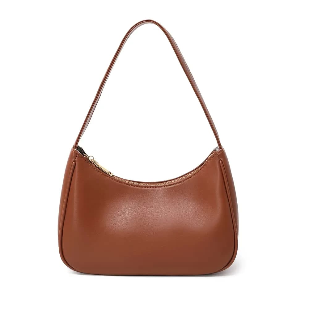CYHTWSDJ Cute Hobo Tote Handbag Mini Clutch Purse with Zipper Closure, 25.9 cm (10.2") x 17 cm (6.7") x 9.9 cm (3.9") | Stylish Vegan Leather Shoulder Bag for Women — Brown / Large