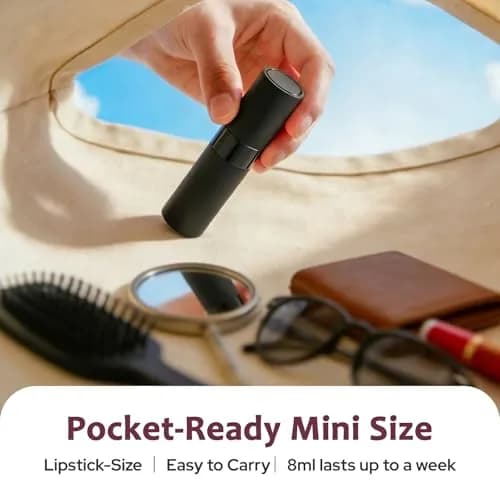 LISAPACK Refillable Perfume Atomizer Spray Bottle 8ml (0.27 Fl Oz) - Pack of 3 Black | Twist-Up Leak-Proof Design thumbnail 6