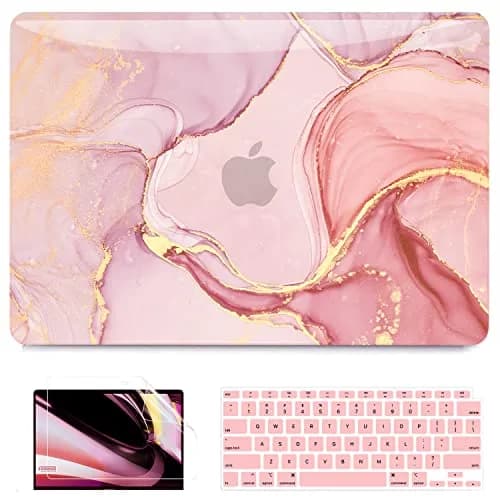 B BELK Pink Marble MacBook Air 13 inch Case 2021 2020 2019 2018 | 3D Effect Marble Hard PC Cover thumbnail 1