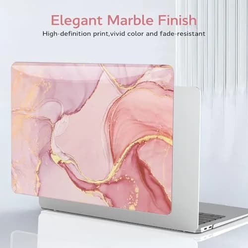 B BELK Pink Marble MacBook Air 13 inch Case 2021 2020 2019 2018 | 3D Effect Marble Hard PC Cover thumbnail 4
