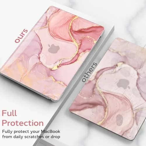 B BELK Pink Marble MacBook Air 13 inch Case 2021 2020 2019 2018 | 3D Effect Marble Hard PC Cover thumbnail 5