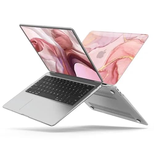 B BELK Pink Marble MacBook Air 13 inch Case 2021 2020 2019 2018 | 3D Effect Marble Hard PC Cover thumbnail 9