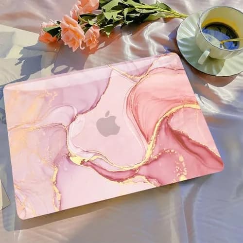 B BELK Pink Marble MacBook Air 13 inch Case 2021 2020 2019 2018 | 3D Effect Marble Hard PC Cover thumbnail 3